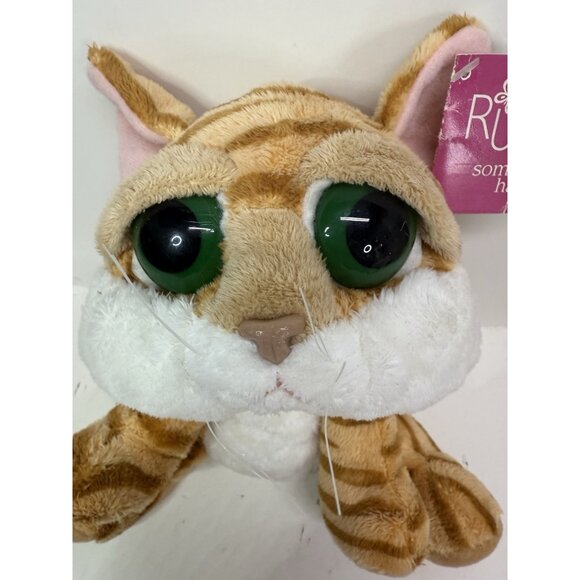 W/ TAGS VTG Russ Berrie CHILIE Kitty Cat Plush Lil Peepers Big Eyes Orange Tabby - Picture 3 of 12